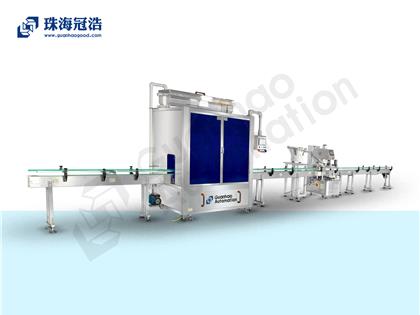 自動16頭醫(yī)用鹽水防腐灌裝、旋蓋生產(chǎn)線